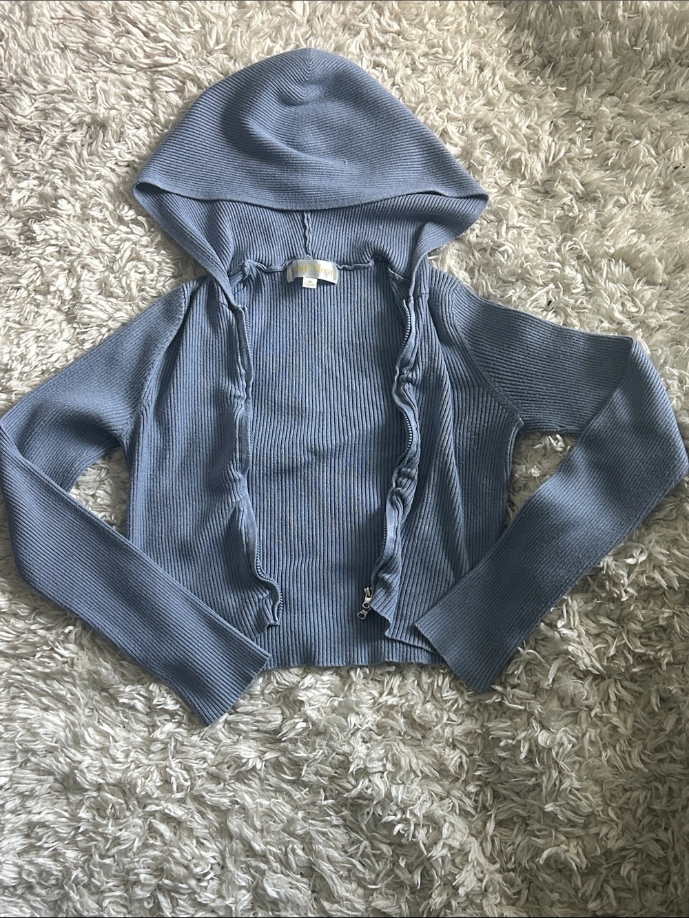 Cropped long sleeve zip up jacket